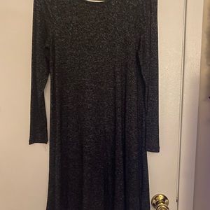 Black and grey long sleeve dress